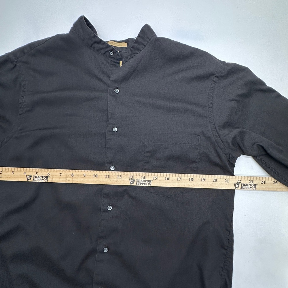 Milano Uomo Men's Classic Leo Black button Shirt Korean collar size‎ 16-32/33 - Picture 5 of 8
